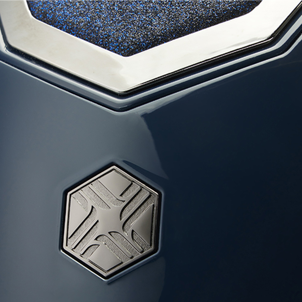 Charles Owen Kylo Standard Peak Riding Helmet Kylo - Navy Brillant / étain